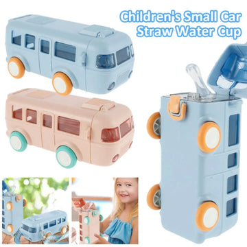 Bus Shape School Water Bottle | 500ml | With Strap | Cute  | Random Color