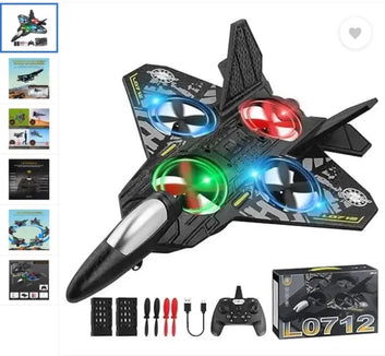 RC Feighter Jet Remote Control Airplane Toy – 2.4GHz Wireless Control, Durable Foam Body, LED Lights, Rechargeable Battery for Kids & Adult