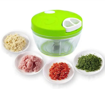Hand  chopper Manual with 3 Curved Stainless Steel Blades, Handheld Vegetable
