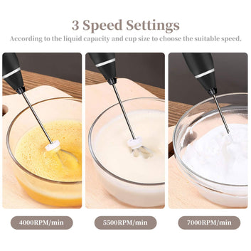 2 in 1 Rechargeable Electric Coffee Beater & Egg Whisk 3-Speed